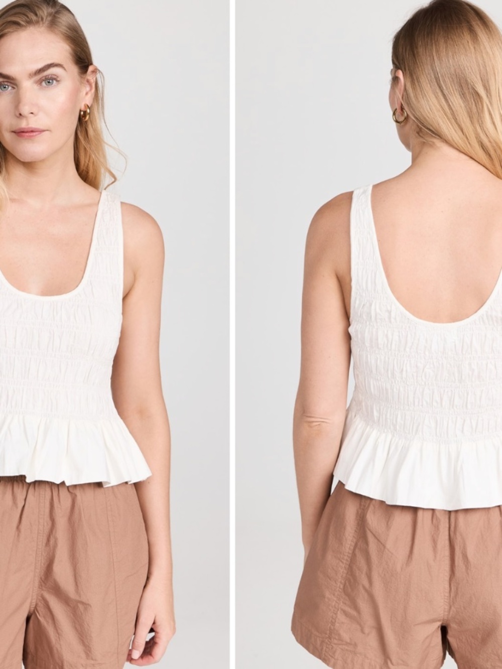 smocked ruffle tank size XL NEVER WORN